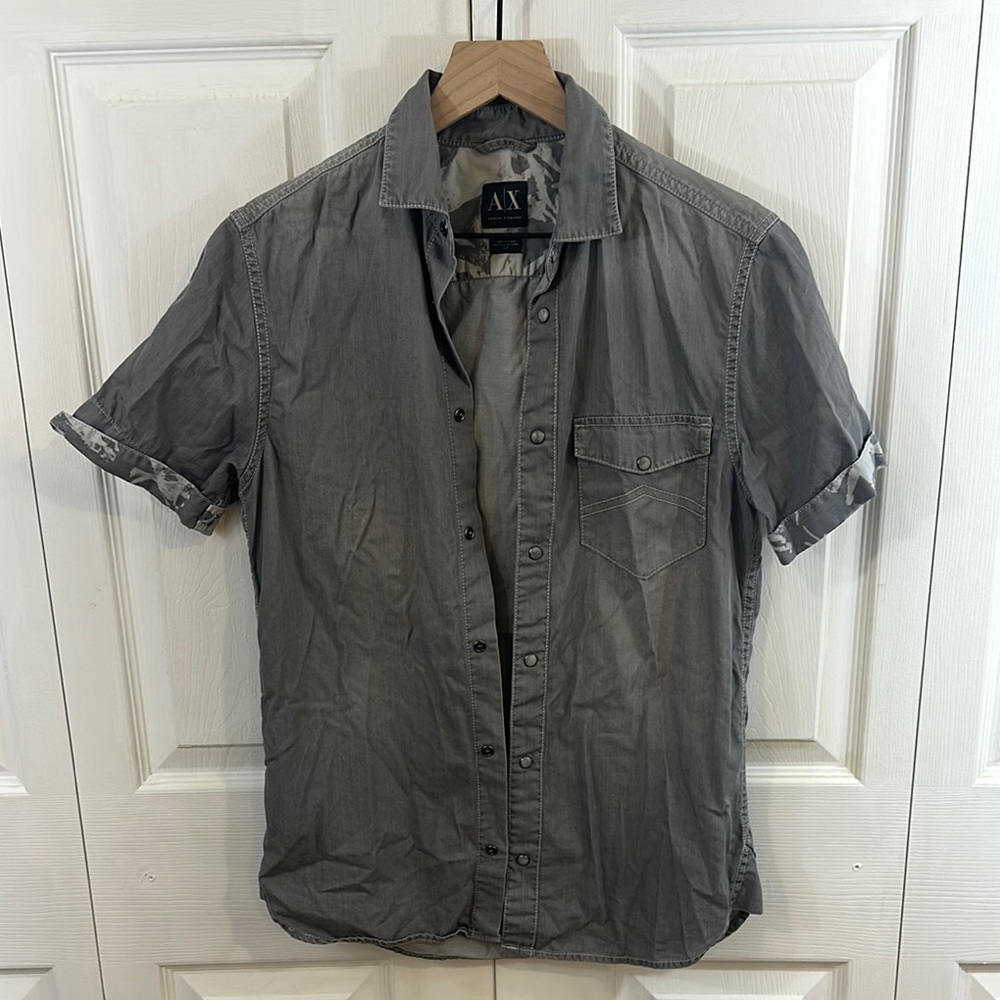 ARMANI EXCHANGE Grey Buttoned Down Shirt
